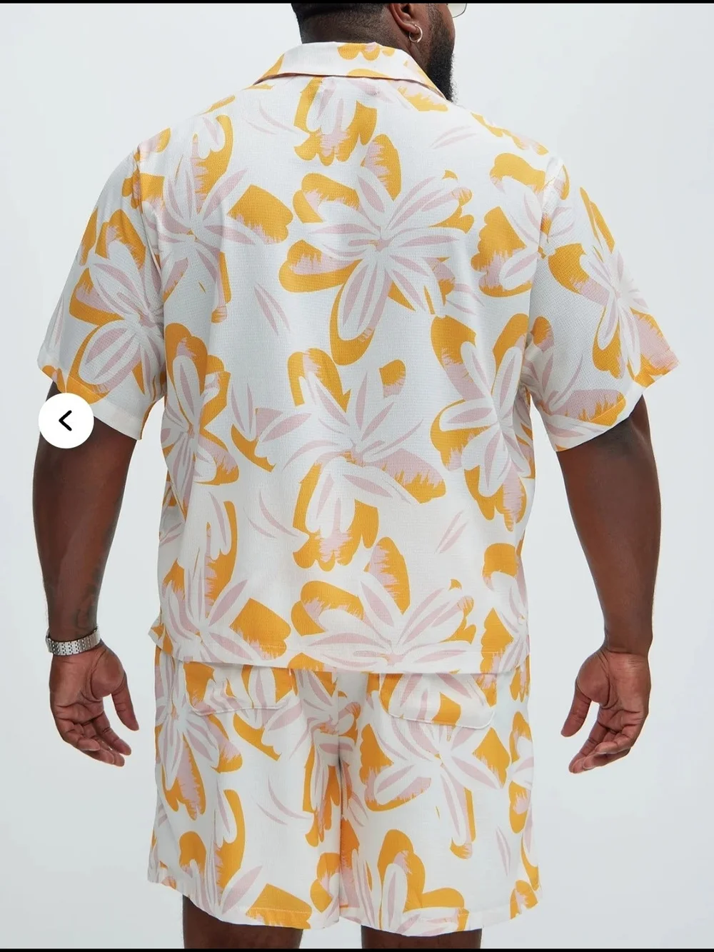 Fashion Nova Yellow Floral Print Men's Swim Board Shorts